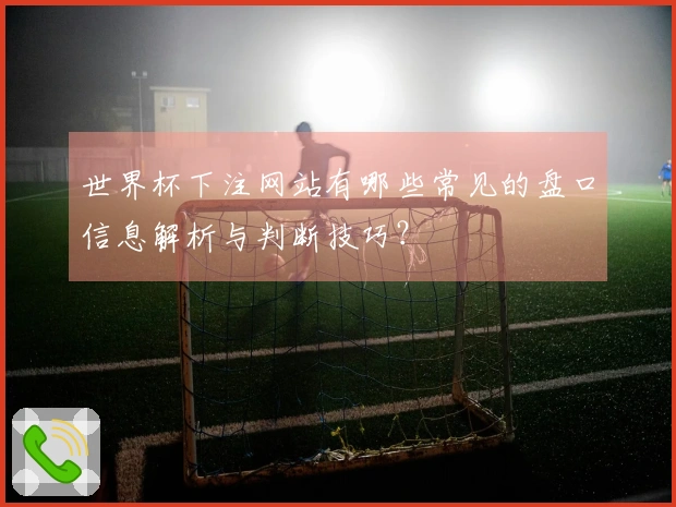世界杯下注网站有哪些常见的盘口信息解析与判断技巧？